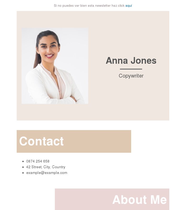 Email marketing template Currículum de diseño en zigzag