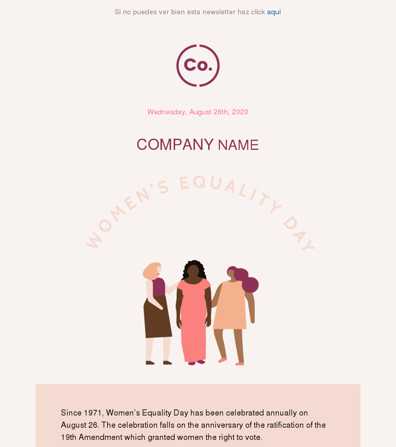 Plantilla email marketing All in for equality