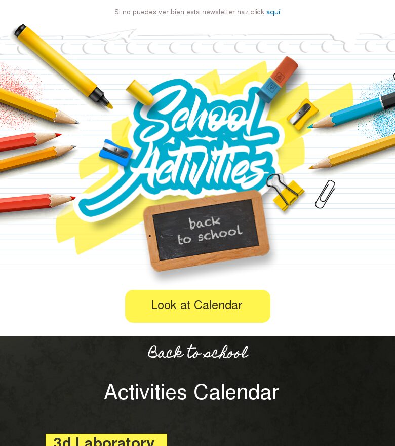 Template email marketing Actividades escolares