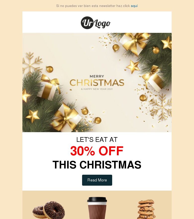 Template email marketing Oferta promocional de Navidad