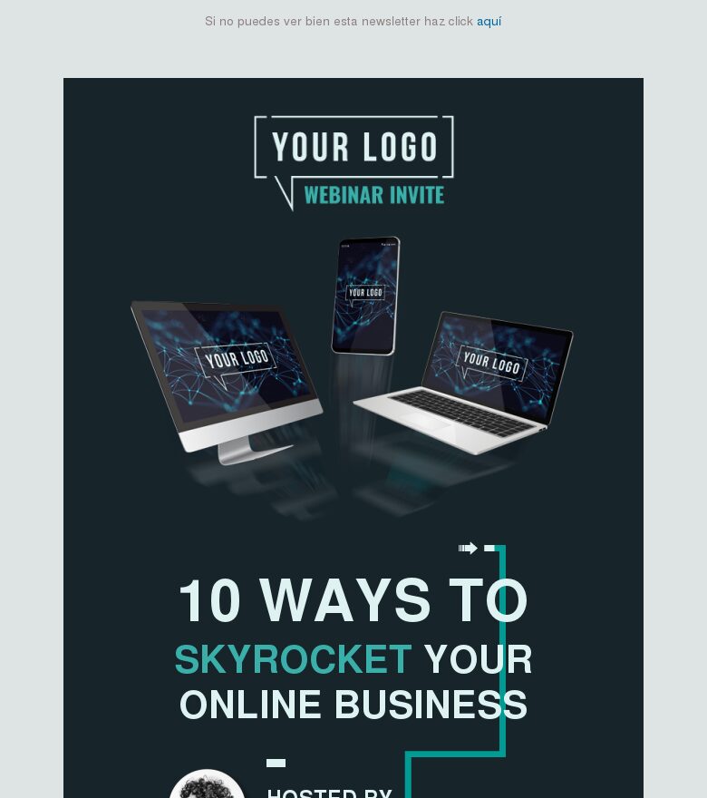 Email marketing template Invitación a webinar