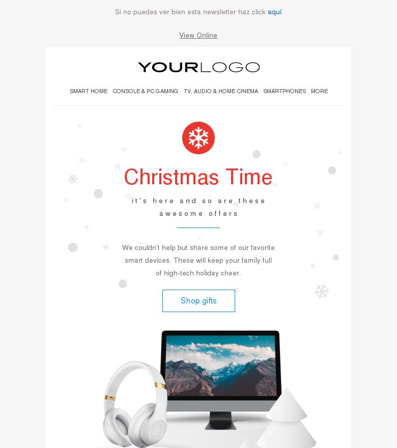 Template email marketing Ya llega la Navidad