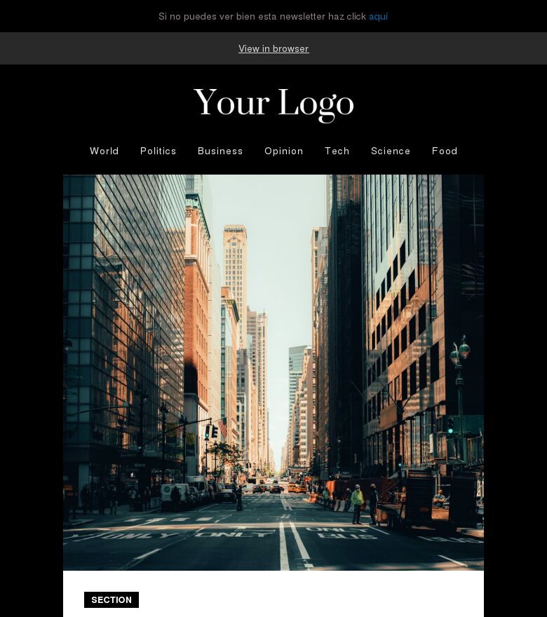 Template email marketing Noticias para ti