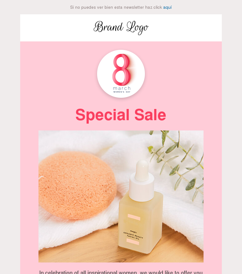 Plantilla email marketing International womens day