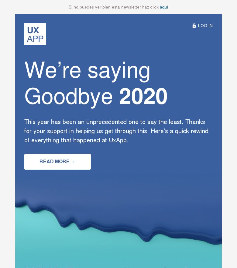 Template email marketing Resumen anual de app SaaS de diseño
