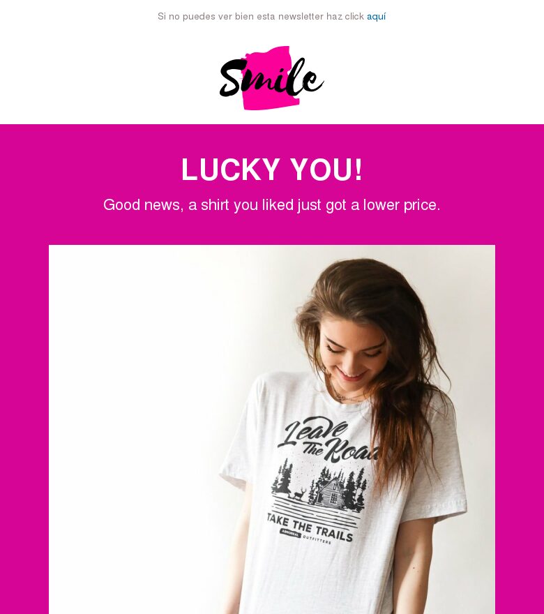 Plantilla email marketing Estás de suerte