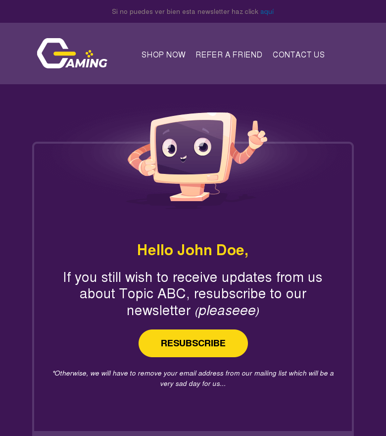 Plantilla email marketing Gdpr