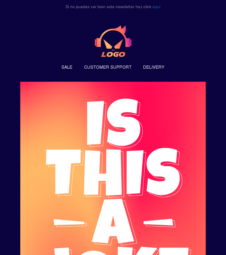 Plantilla email marketing April fools day games discount