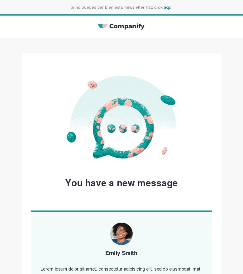 Template email marketing Mensaje recibido