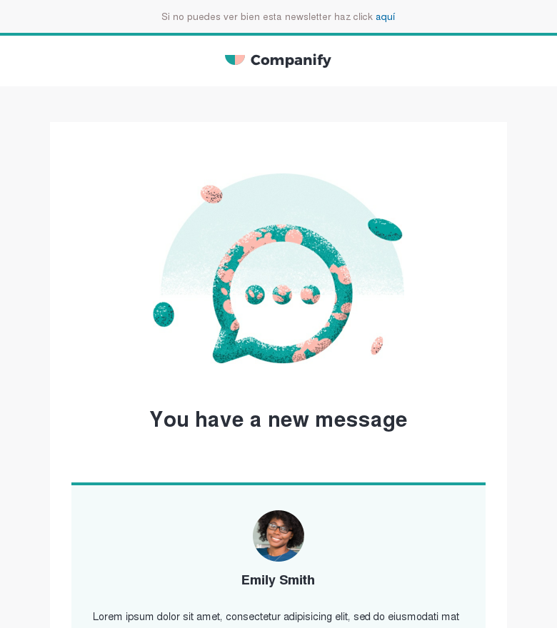 Plantilla email marketing Message received