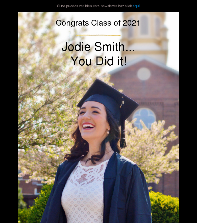 Plantilla email marketing Congrats class of 2021