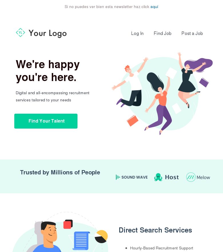 Template email marketing Encuentra tu talento