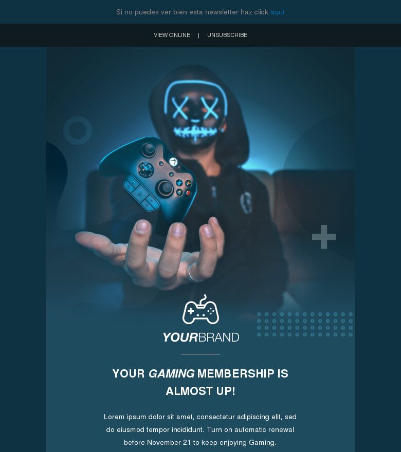 Template email marketing Activa la renovación automática
