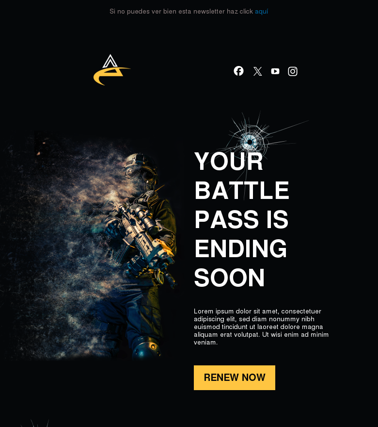 Plantilla email marketing Your battle pass is ending soon
