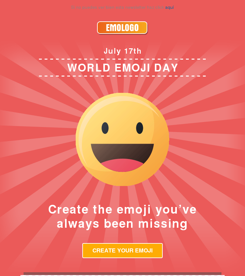 Plantilla email marketing World emoji day