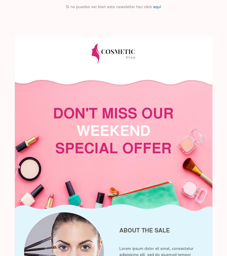Plantilla email marketing Weekend discounts