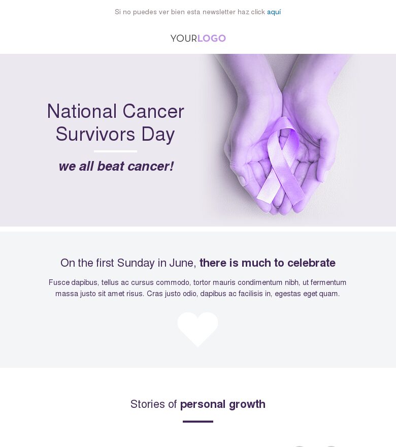 Template email marketing Día nacional de los supervivientes de cáncer