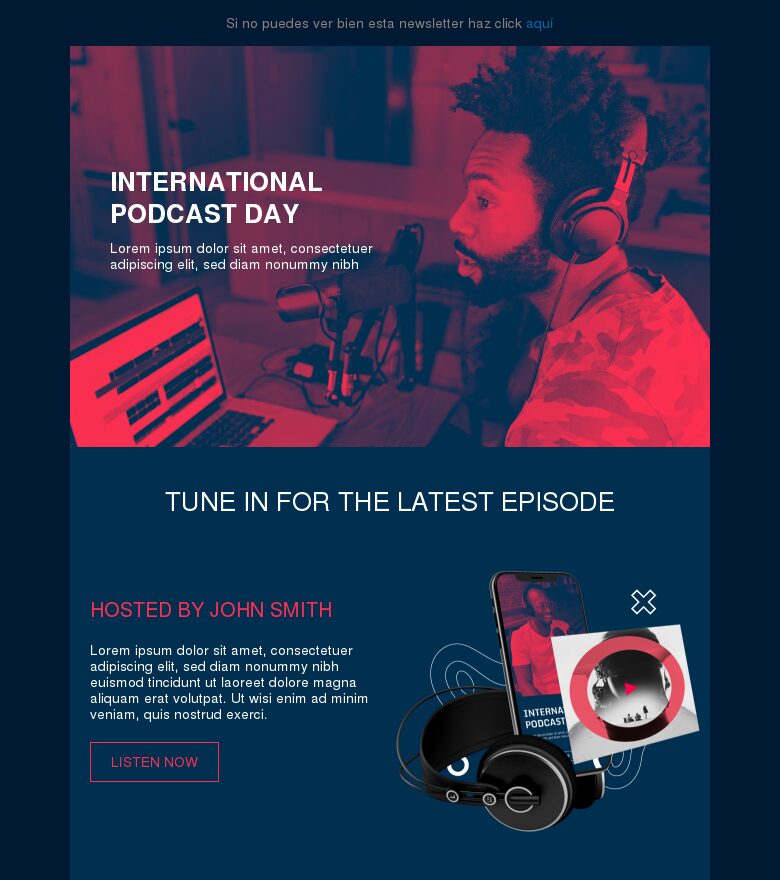 Template email marketing Día Internacional del Podcast