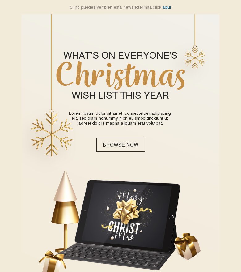 Template email marketing Haz realidad los deseos navideños de todos