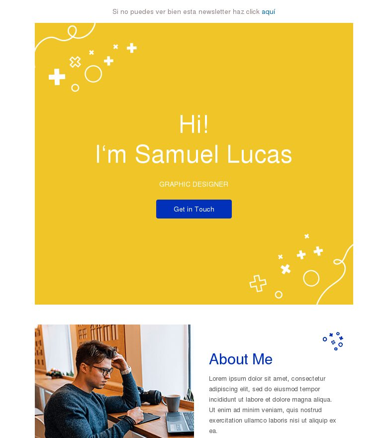 Template email marketing Ponte en contacto