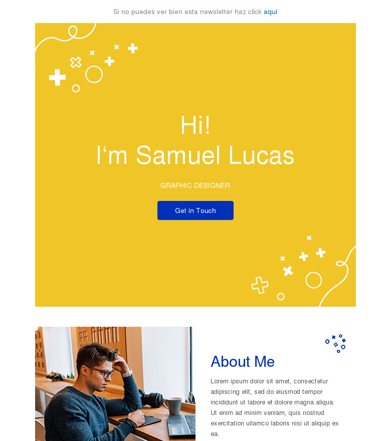 Plantilla email marketing Get in touch