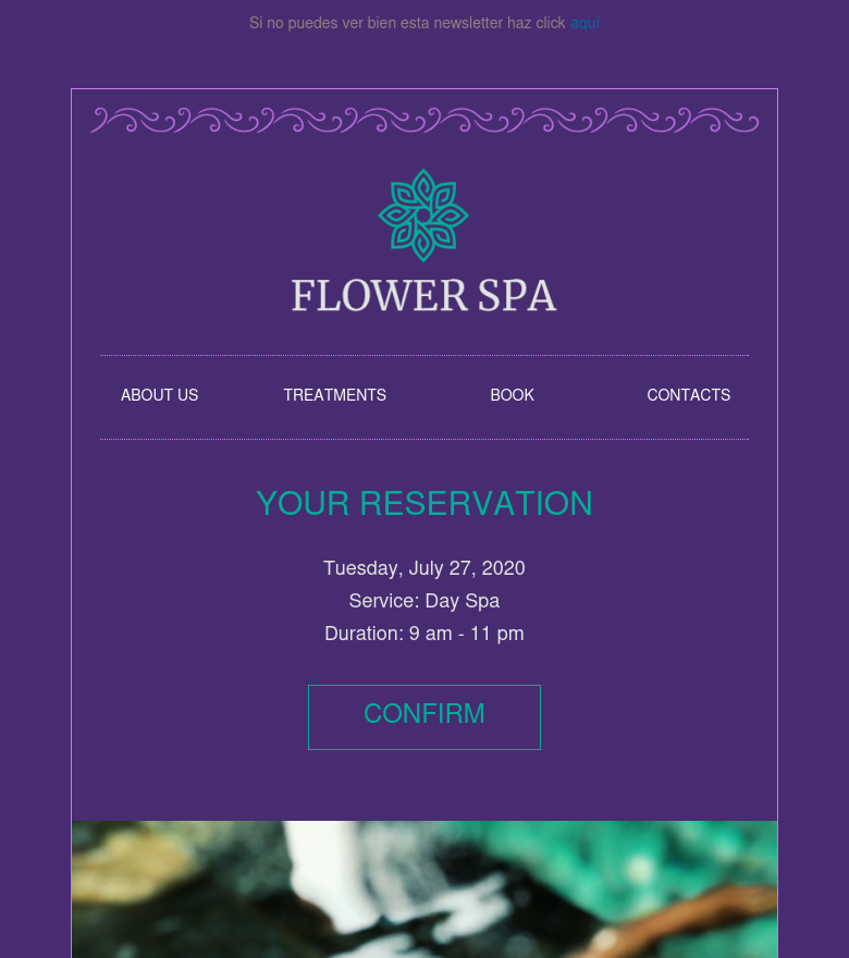 E-Mail-Marketing-Vorlage Day spa reservation