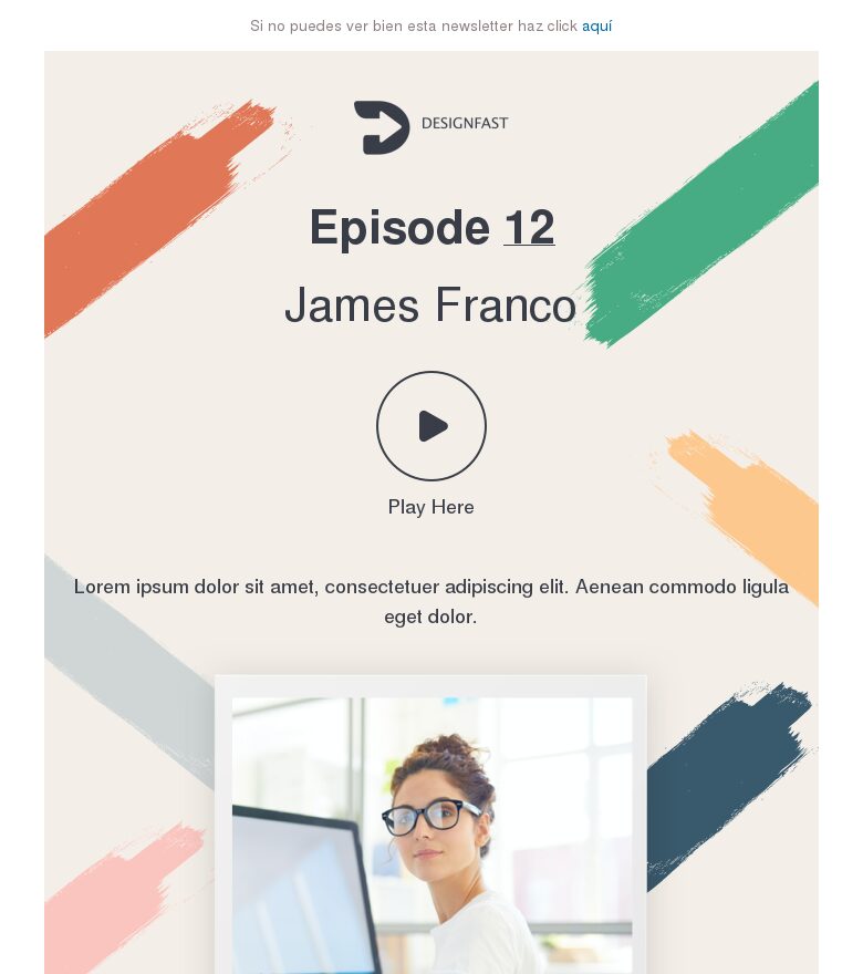 Template email marketing Podcast con color