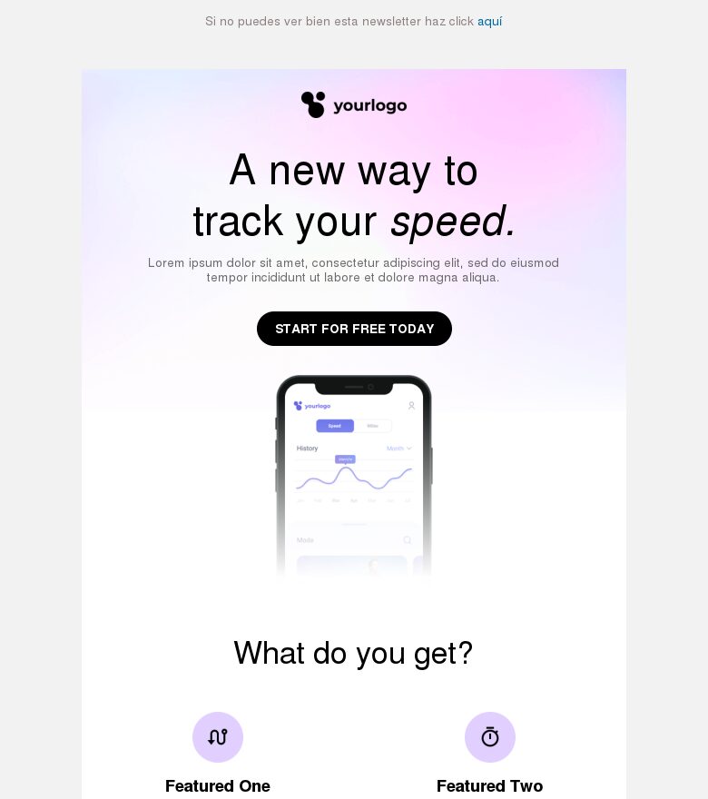Template email marketing La mejor app de la historia