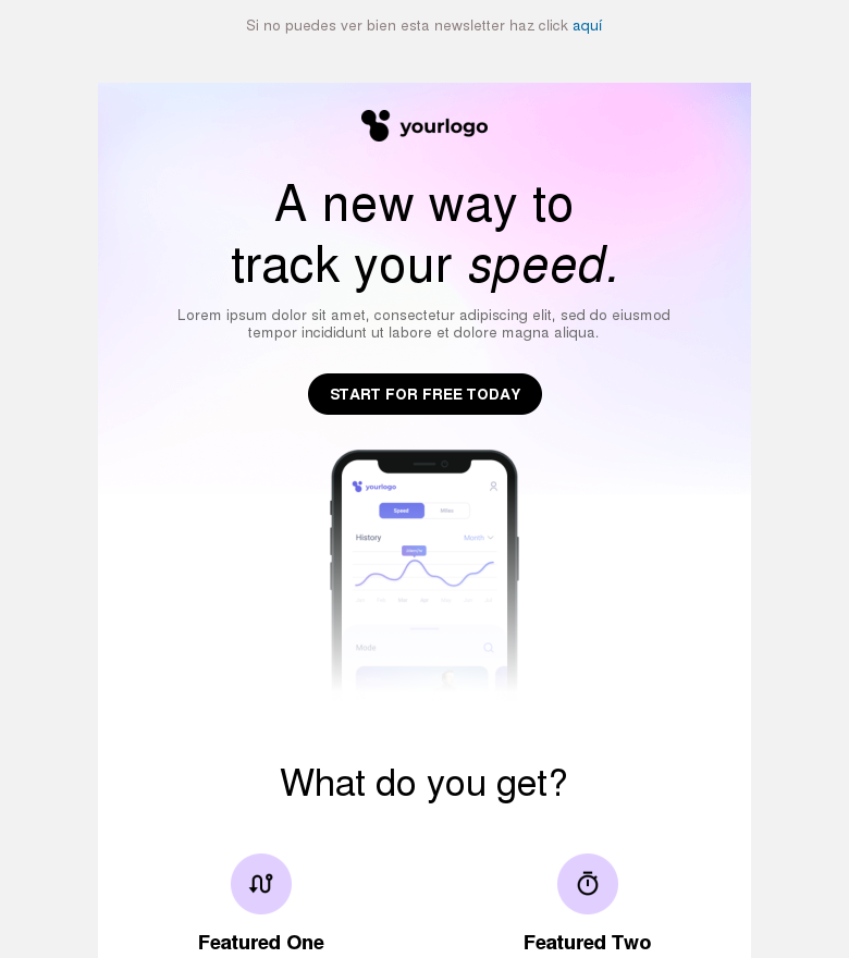 Plantilla email marketing The greatest app ever