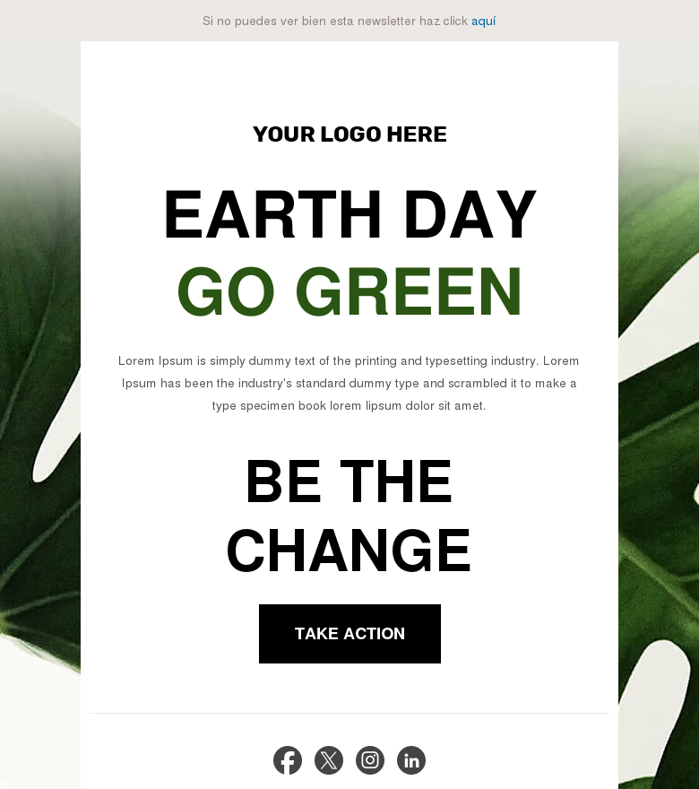 Plantilla email marketing Be the change