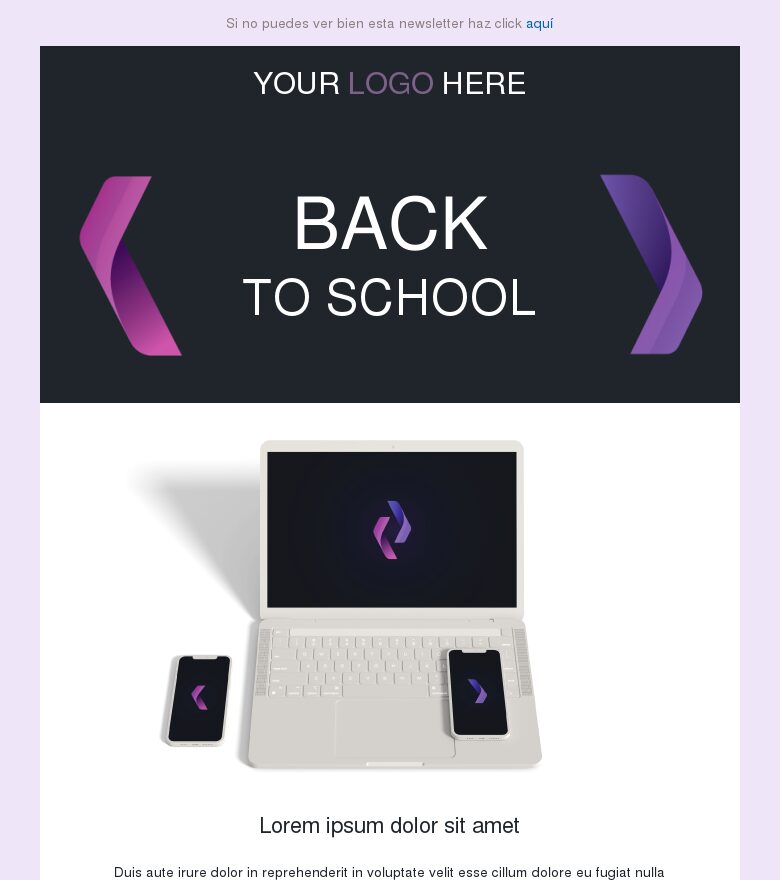 Template email marketing Ofertas de vuelta al cole