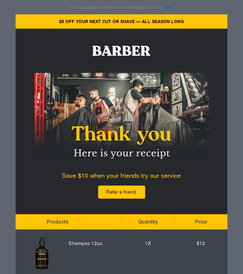 Template email marketing Factura con estilo