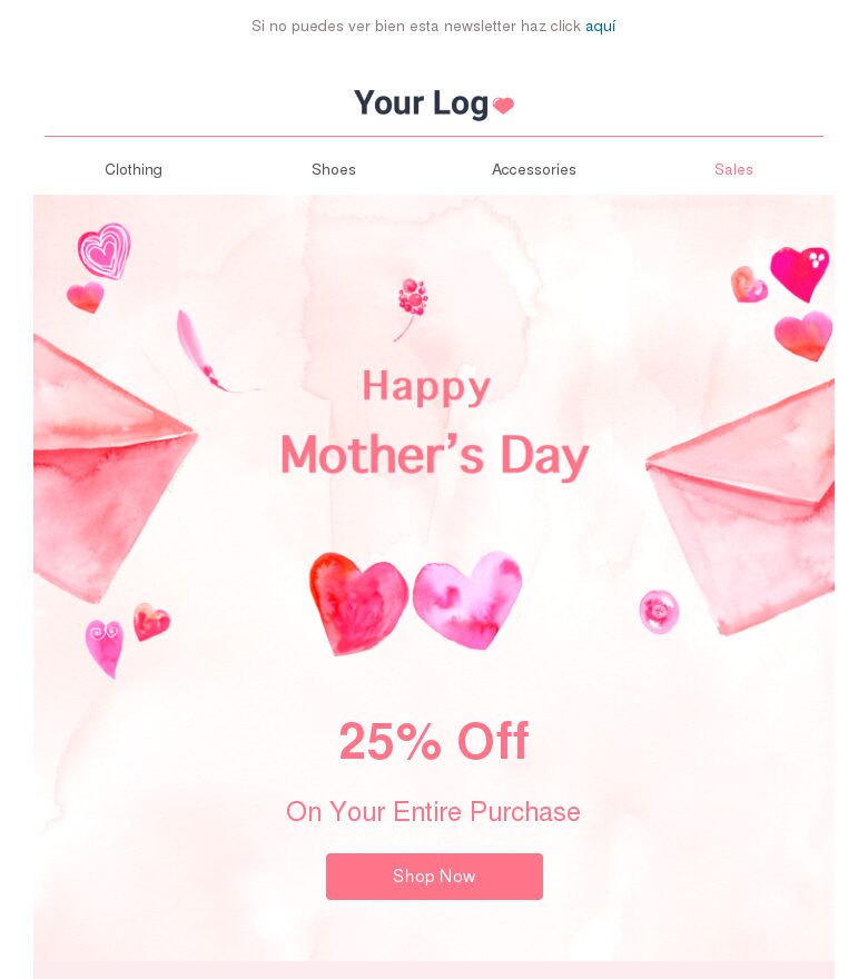 Template email marketing Un regalo para mamá, un regalo para ti