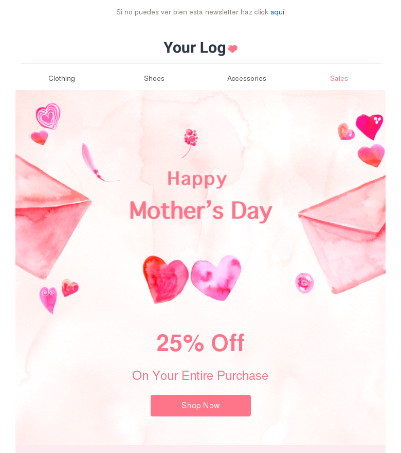 Plantilla email marketing A gift for mom a gift for you