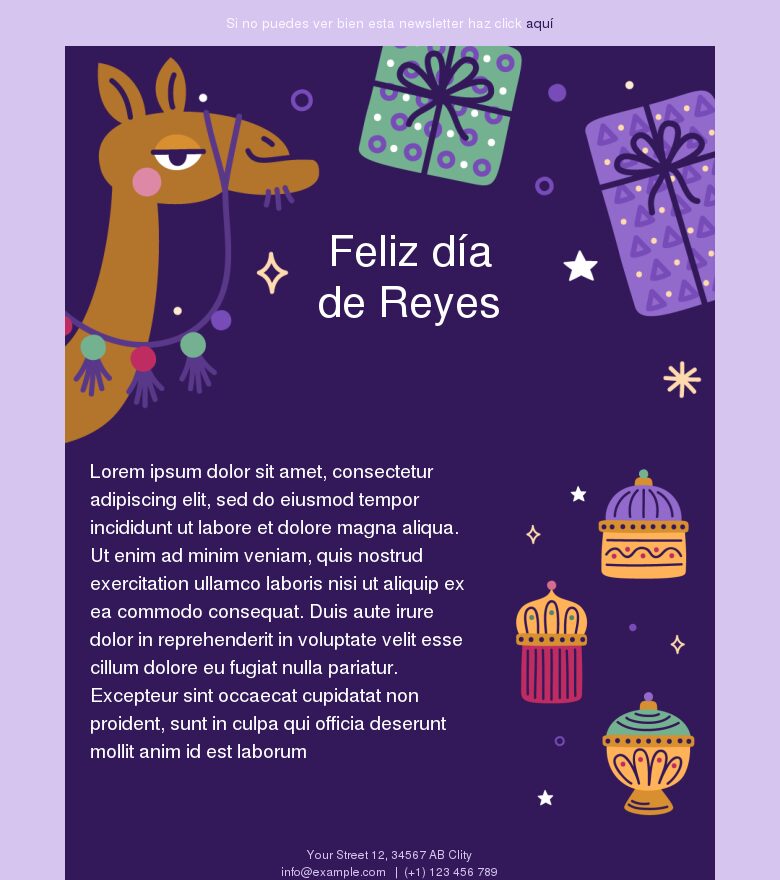 Template email marketing Reyes magos 4