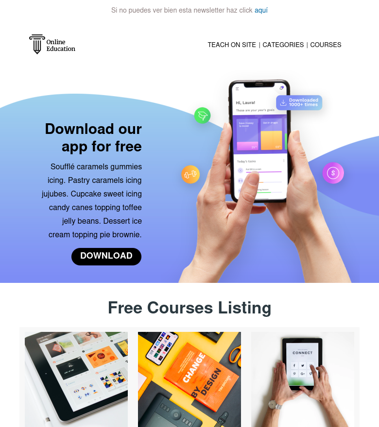 Template email marketing Serie de bienvenida 2