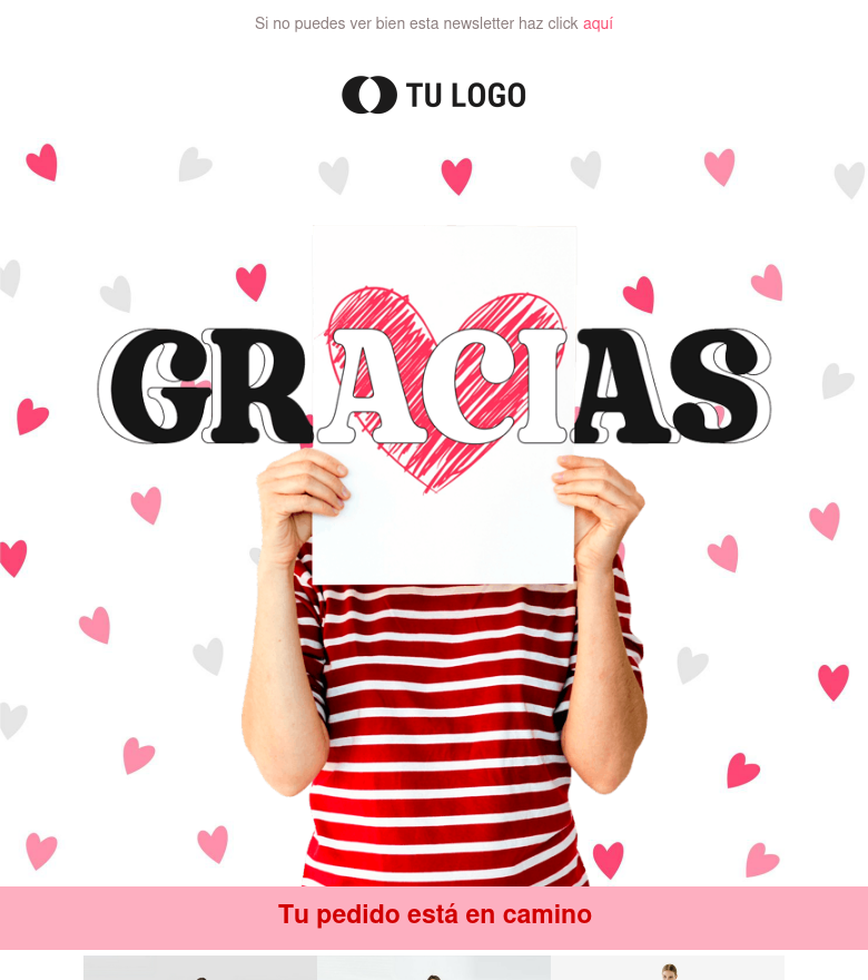 Template email marketing Gracias por tu pedido