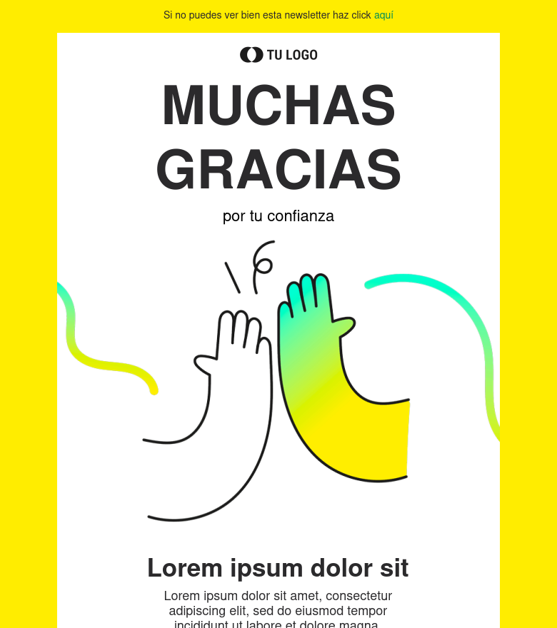 Plantilla email marketing Gracias por tu confianza
