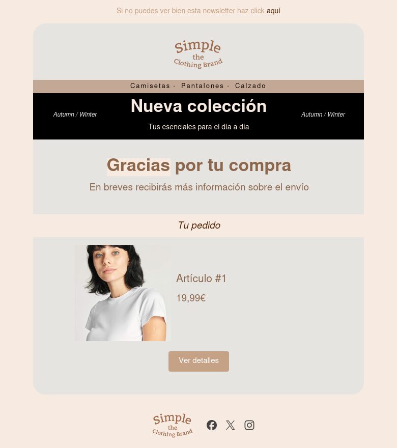 Template email marketing Confirmación de pedido