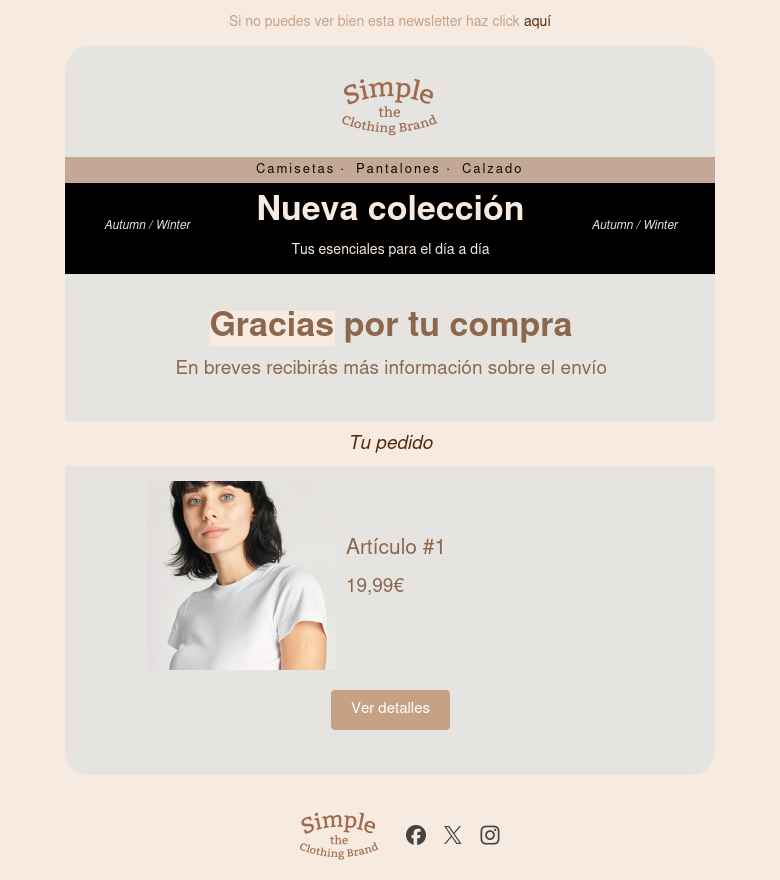 Email marketing template Confirmación de pedido