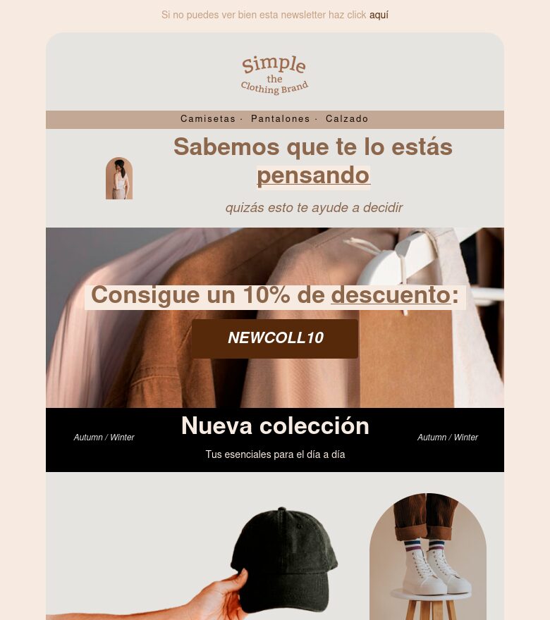 Template email marketing Nueva colección — incentivo