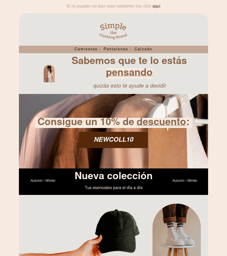Template email marketing Nueva colección — incentivo