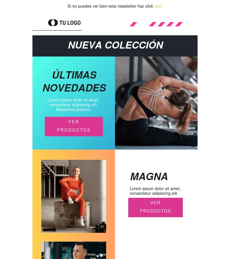 Template email marketing Bienvenida con novedades