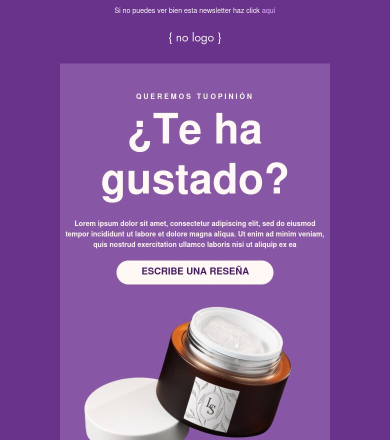 Template email marketing Solicitud de reseña