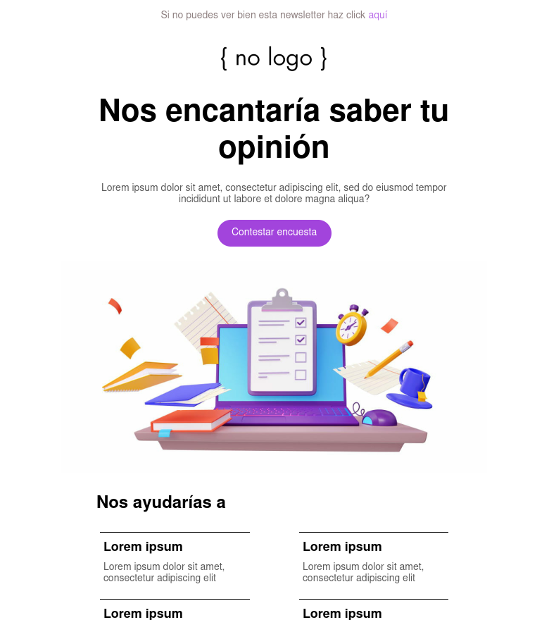 Template email marketing Encuesta de satisfacción