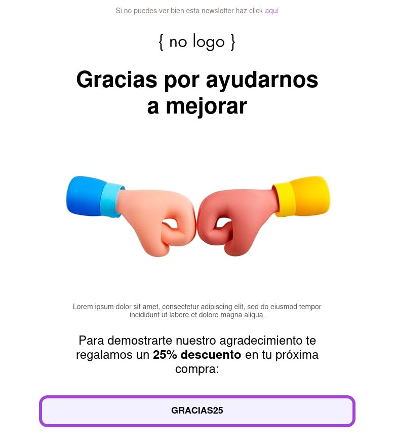 Template email marketing Incentivo por responder la encuesta