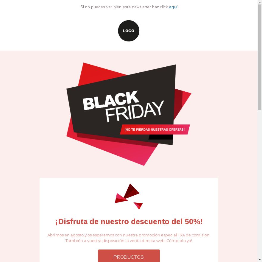 Plantilla de email marketing para el Black Friday