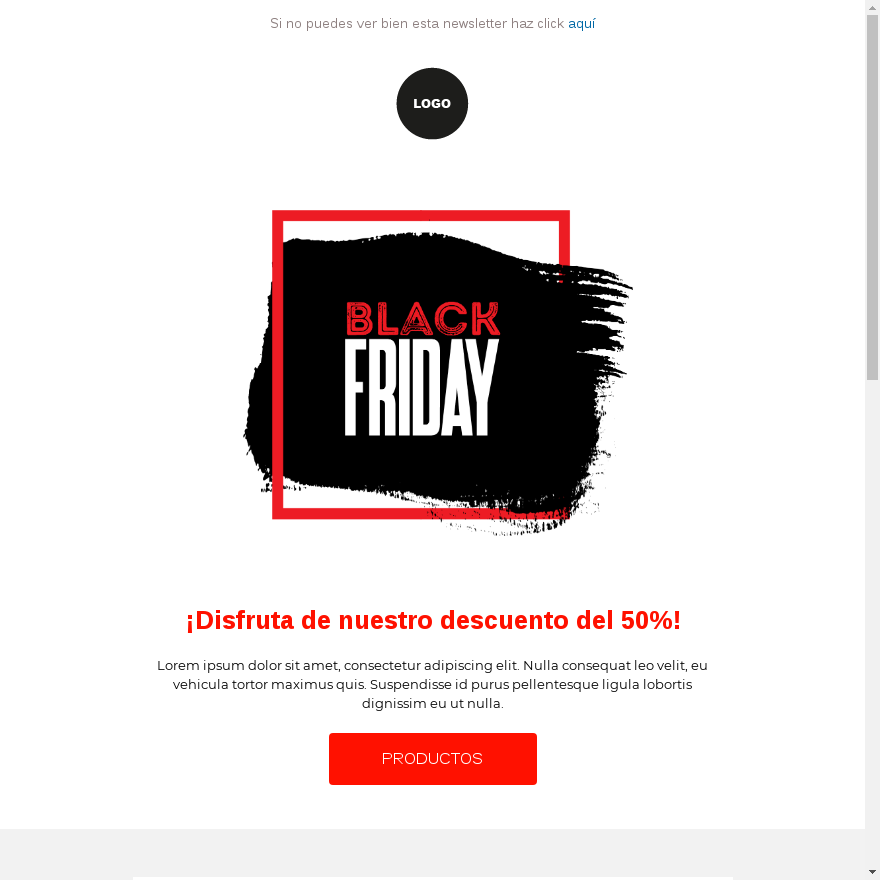 Plantilla de email marketing para el Black Friday