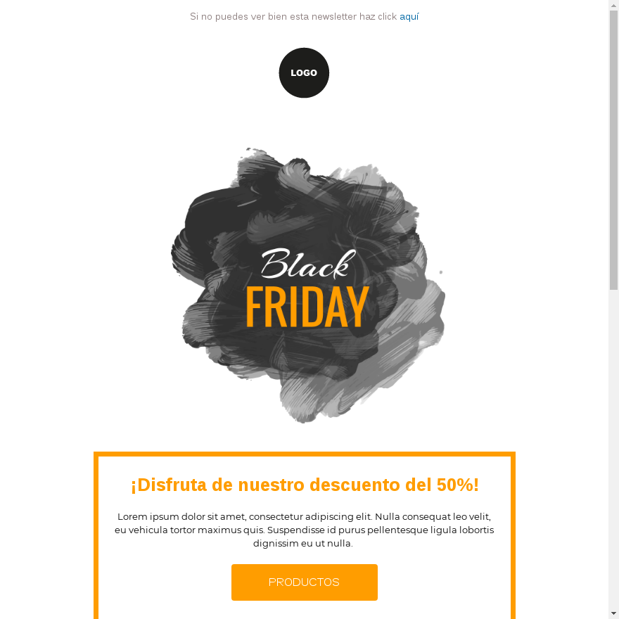 Plantilla de email marketing para el Black Friday