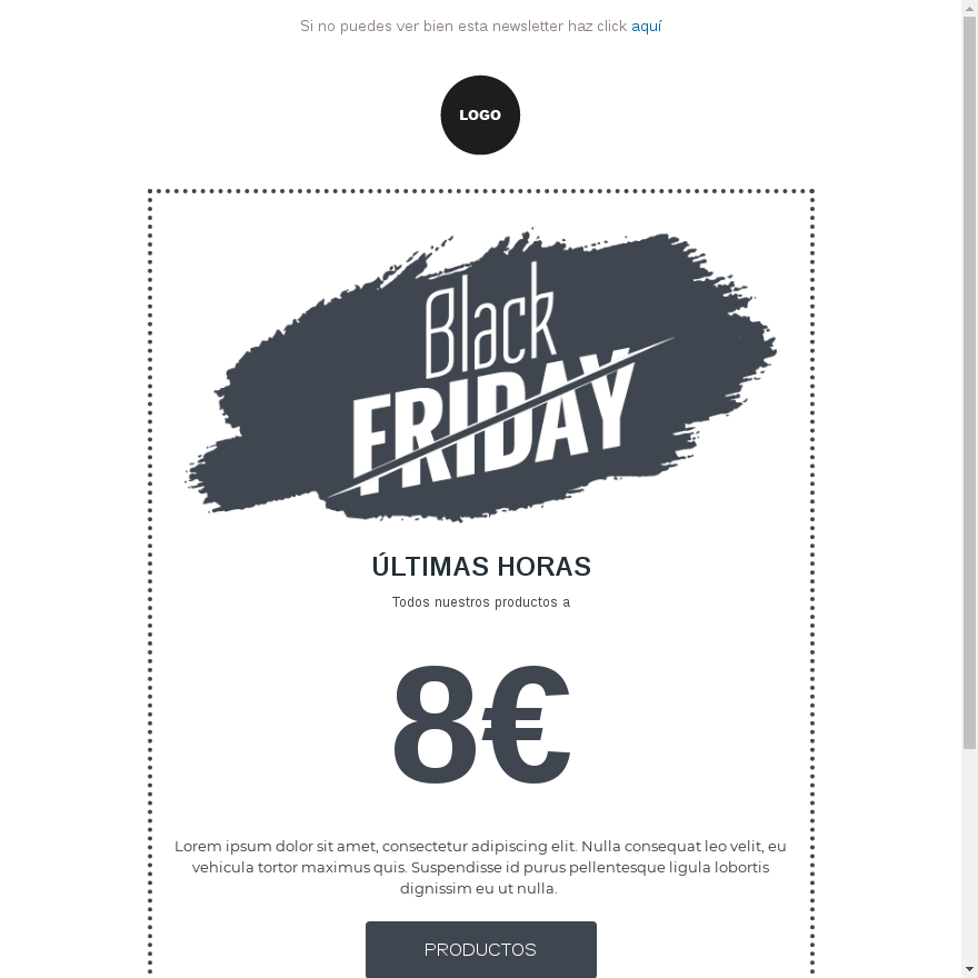 Plantilla de email marketing para el Black Friday